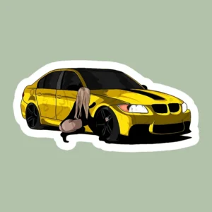 استیکر ژله ای طرح BMW طلایی F58 - بزرگ