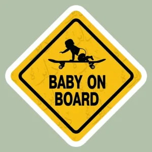 استیکر ژله ای طرح BABY ON BOARD i26 - بزرگ