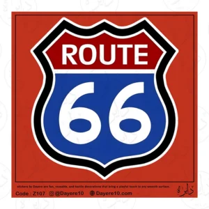 استیکر بزرگ طرح ROUTE 66 Z107